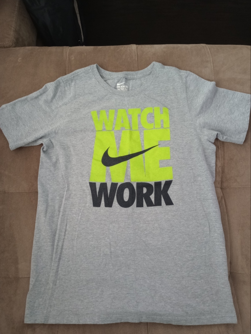 Kids Size - Gray Nike Shirt W/Green And Black Graphic